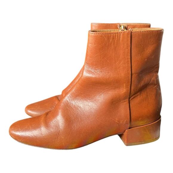 Sézane Low Léa Handcrafted Flat Ankle Boot in Natural Heritage Leather. Sz 6.5 - Picture 4 of 12